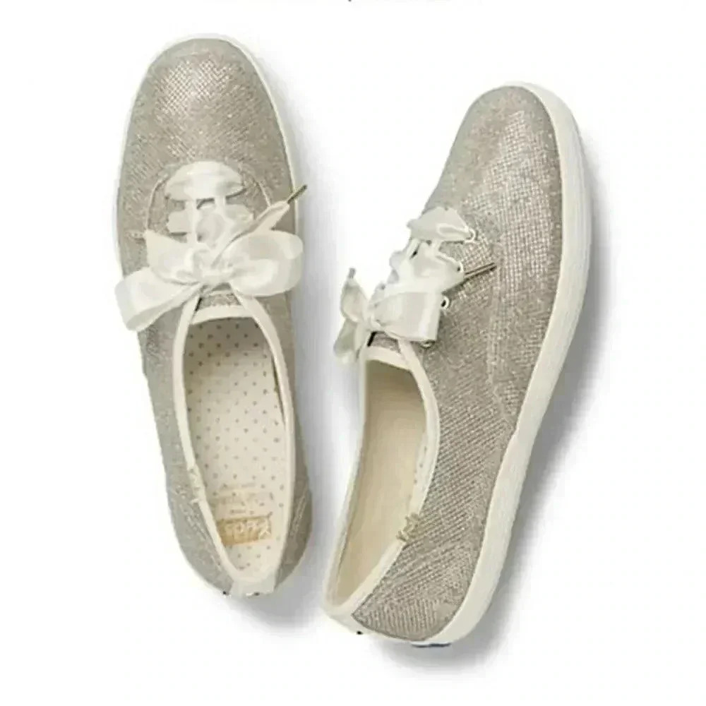 Kate Spade x Keds Champion Sneakers Metallic Gold Size 9.5